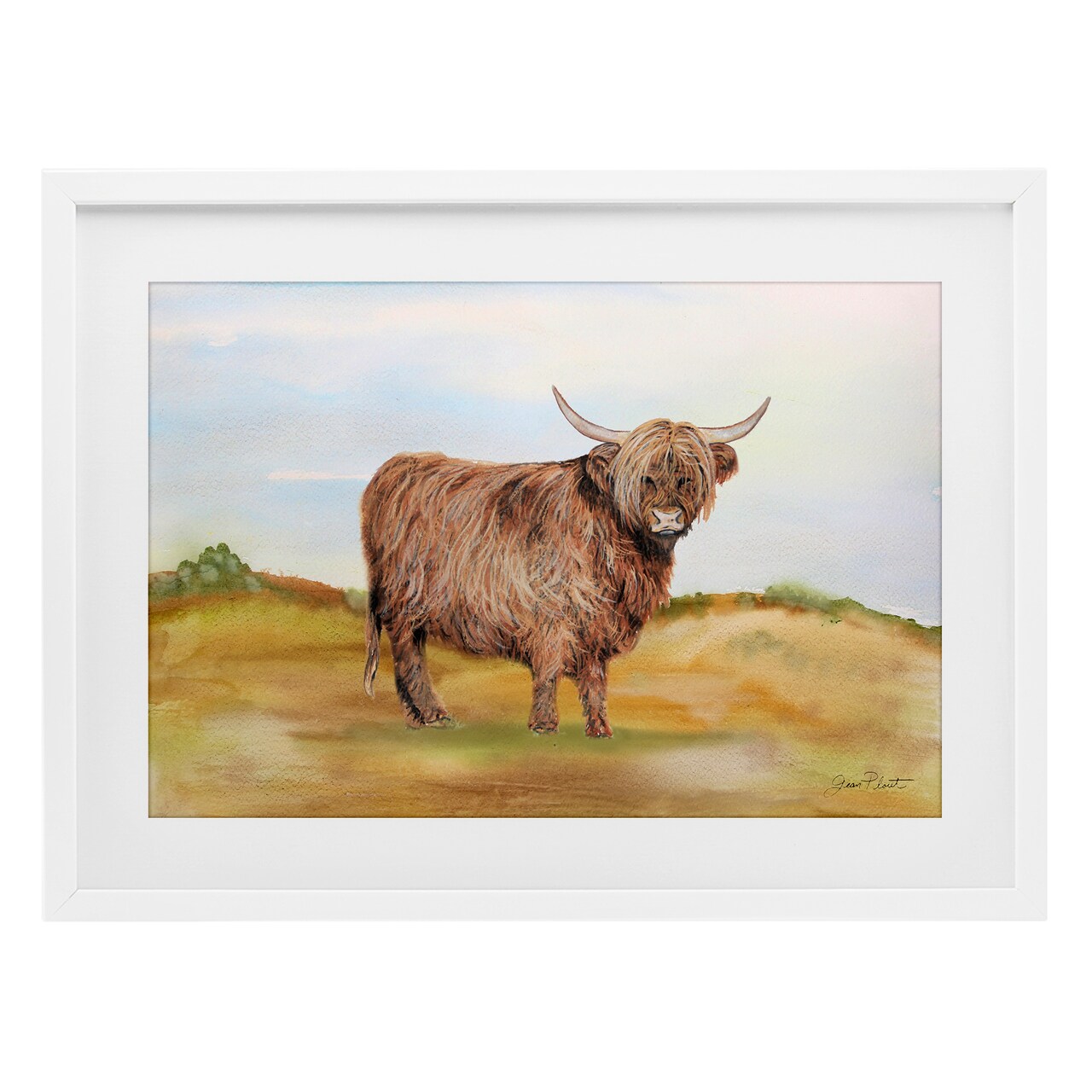 Stupell Industries Farm Animal In Pasture Framed Print Under Glass, design by Jean Plout